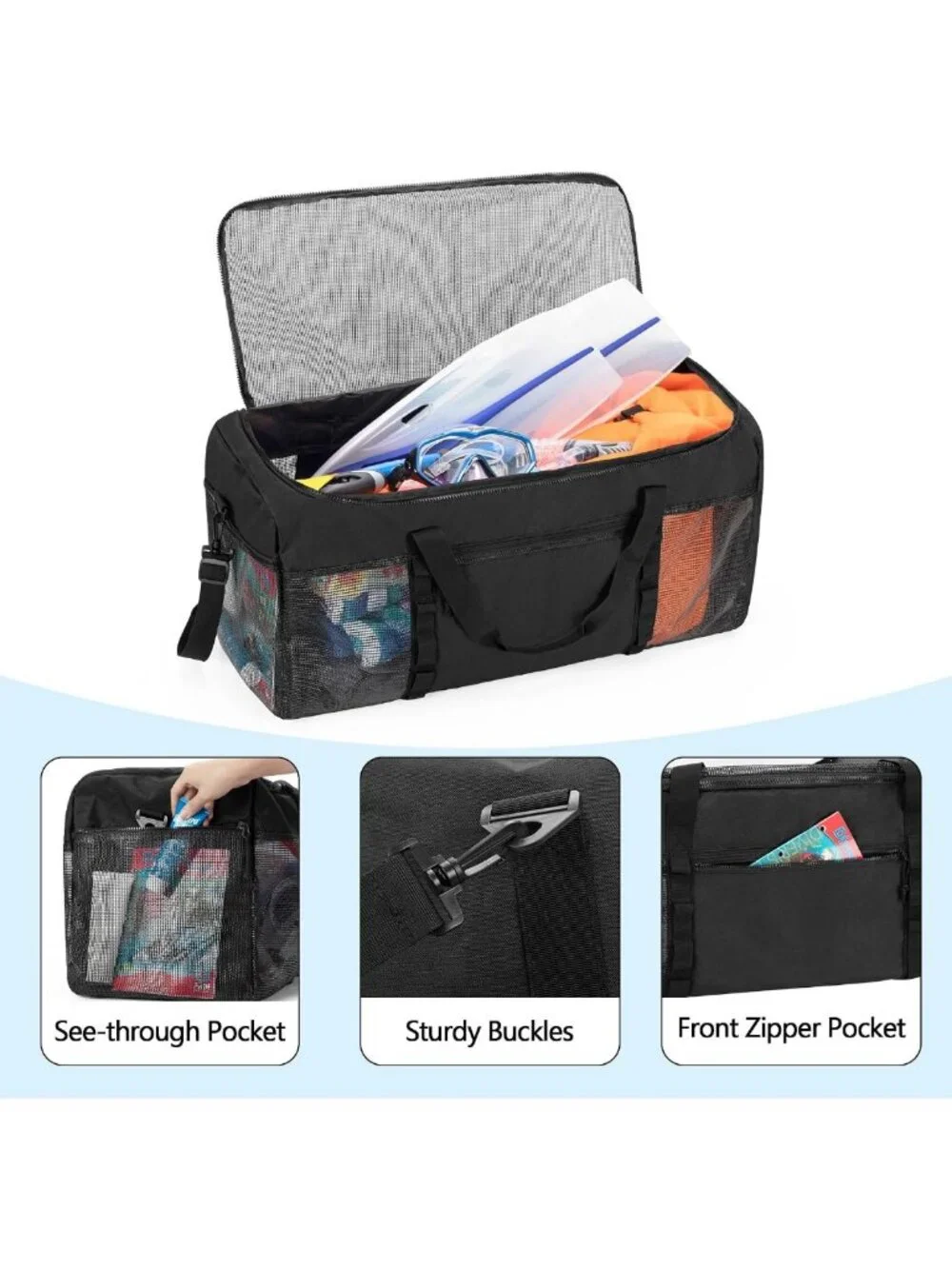 XL Mesh Dive Duffel Bag - Oversized Sport Bag for Scuba, Snorkeling, Beach & Gym
